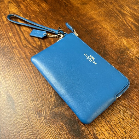 Coach Blue Leather Wristlet Clutch - Picture 5 of 9